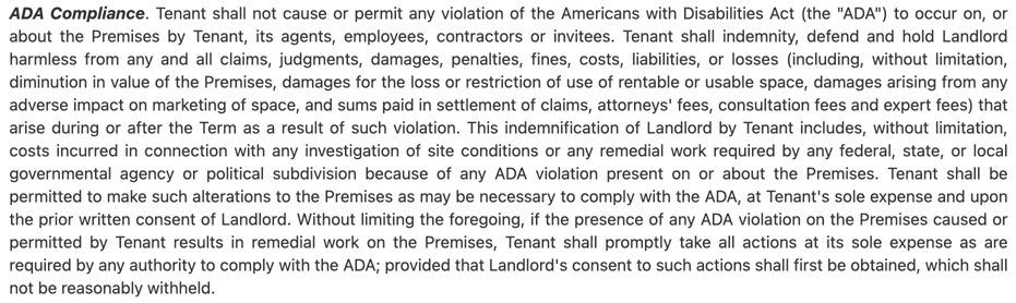 ADA compliance excerpt